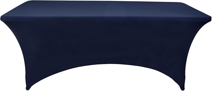 6-Pack 8ft Spandex Table Covers for Rectangle Folding Tables - Washable Elastic Tablecloth - Ultimate Fitted Table Protector for Birthday Parties, Trade Shows, Banquet