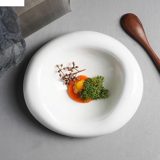 ULTRAWAVE Dinner Plate Ceramic Dinner Plates Cooking Dishes Simple Home Kitchen Solid Color Cutlery Pasta Plate Soup Basin Dessert Tray Dish Plates