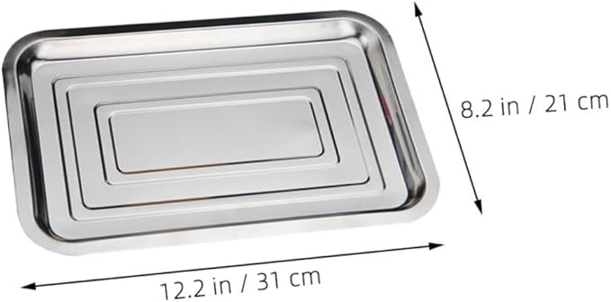 10Pcs Stainless Steel Serving Tray Multi Purpose Food Plate for Kitchen Steaming and Storage Elegant Design Smooth Surface and Practical Use