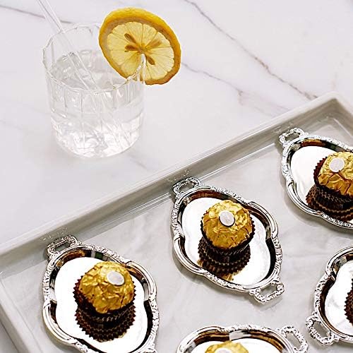 12 Silver 4.5 in Long Metallic Mini Oval Trays Favor Holders Wedding Party Events Home Accessories Decorations Supplies