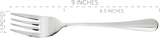 Cornucopia Brands Serving Fork (2 Pack) Set of Two (2)- Elegant Top of the Line Serving Forks, Buffet & Banquet Style Serving Forks, 9" Stainless Steel