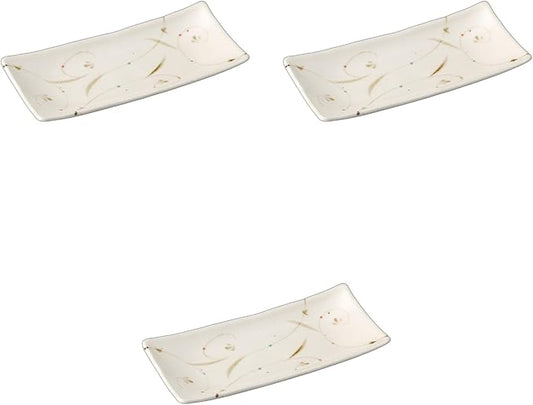 Setomonohonpo Serving Plate with Rust Arabesque [8.9 x 4.0 x 1.1 inches (22.5 x 10.1 x 2.7 cm)] | Appetizer Plate Porcelain