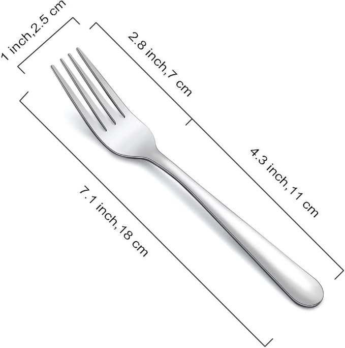 36-Piece Dinner Forks Set, Funnydin 7.1 Inches Stainless Steel Forks Silverware, Durable Table Forks Set, Use for Home, Kitchen and Restaurant - Mirror Polished, Dishwasher Safe