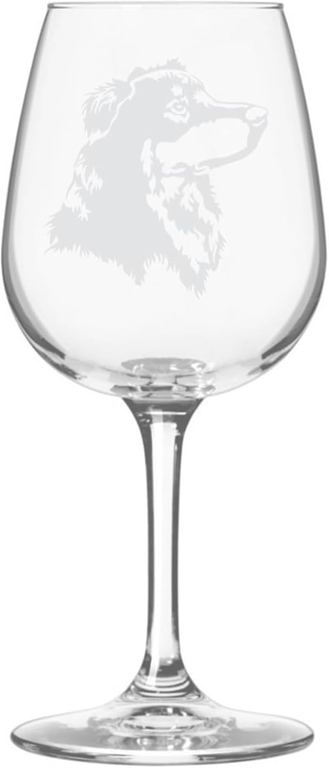 Etched Laser Art English Shepherd Personalized Dog Themed Etched 12.75oz Wine Glass Custom Dog Breed Wine Glasses, Ideal for Pet Lovers, Unique Birthday Gift for Men & Women, Personalized Gift