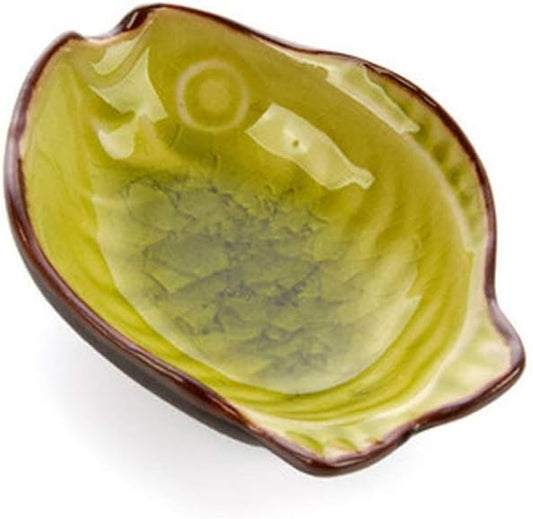 Ceramic Cutlery Salad Bowl Appetizer Plates Japanese Glaze Ceramic Fish Shape Porcelain Saucers Bowl Sauce Dishes Sushi Dinnerware, Side Dish Plate Dipping Sauce Dish, Set of 6 Small bo