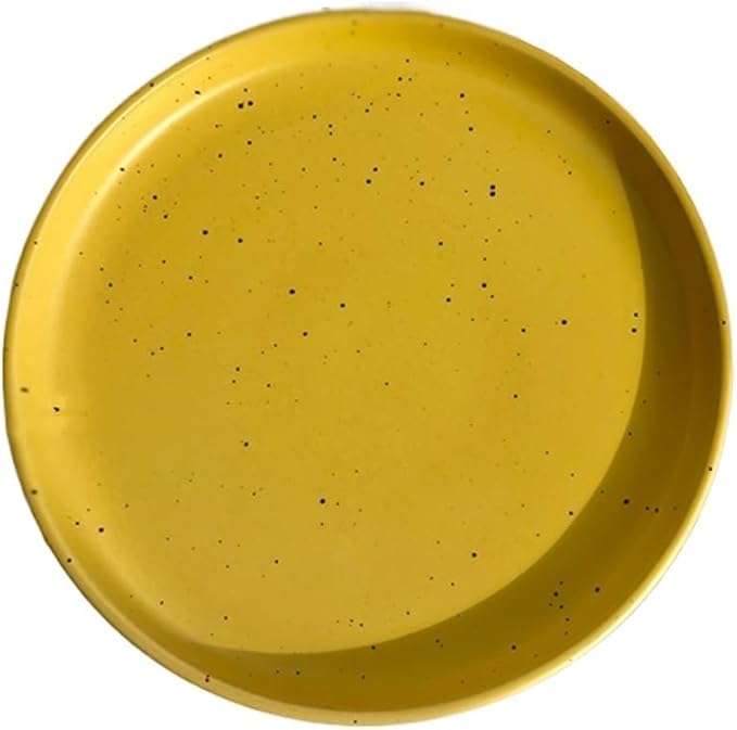 Dining Plates Ink Dot Pattern Dining Plate Simple Ceramic Dining Plate Household Kitchen Restaurant Round Plate Vintage Dessert Fruit Tray Ceramic Dinner Plates (B One Size)