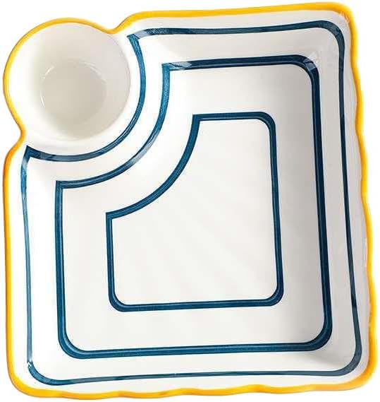 Multi Purpose Appetizer Ceramic Tray Vinegar Bowl Elegant Sushi Cookie Serving Dishes Dipping Sauce Plate for Dumplings French Fries Snacks Homes Restaurants Design Sense Souvenirs
