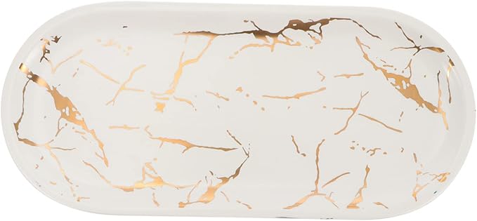 Alipis 1Pc Elegant Marble Pattern Ceramic Food Plate for Sushi Appetizers and Dishes for Home Restaurant and Party Serving Easy to Clean with Smooth Surface