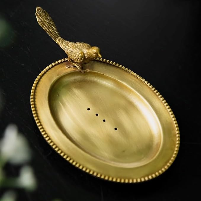 Bird Brass Jewelry Dish Tray,Gold Decorative Ring and Trinket Holder-Decorative Trinket Dish for Rings Earrings Necklaces Bracelet Watch Keys, Birthday Mother's Day Christmas Gift for Women