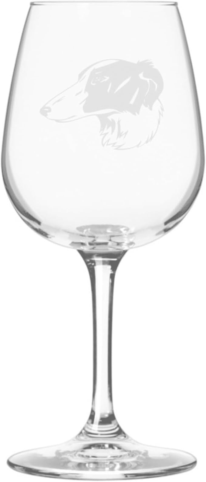 Etched Laser Art Personalized Dog Themed Etched Wine Glass - Custom Dog Breed Wine Glasses, Ideal for Pet Lovers, Unique & Personalized Birthday Gift for Men & Women - Silken Windhound, 12.75 oz