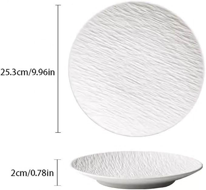 SONGCHAO Party Supplies Stone Grain Ceramic European Dinner Plate Light Luxury Steak Plate Salad Plate Ceramic Plate Flat Plate Shallow Plate Party Plates (Color : A, Size : Medium)