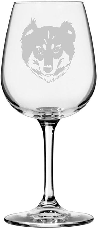 Etched Laser Art English Shepherd (Alternate) Personalized Dog Themed Etched 12.75oz Wine Glass Custom Dog Breed Wine Glasses for Pet Lovers, Unique & Personalized Birthday Gift for Men & Women