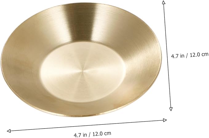 GLEAVI 304 Stainless Steel Round Sauce Dishes 2-Piece Set Korean Style Spice Plates for Appetizers Easy to Clean Washable Design for Dipping Sauces and Side Dishes