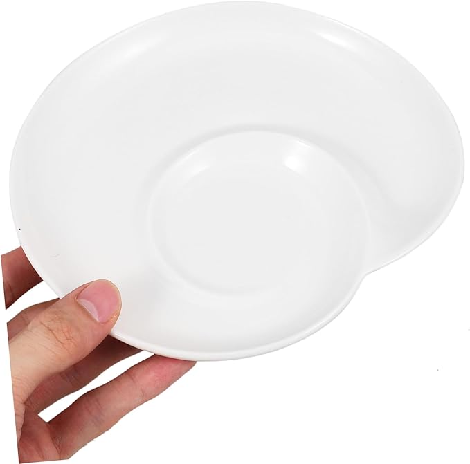 Mobestech Divided Ceramic Plate with Sauce Compartment Elegant Appetizer Serving Tray for Dumplings Sushi and Snacks Home and Restaurant Use