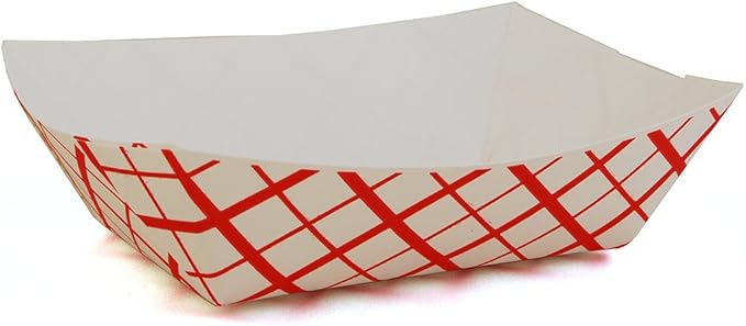 SNL 1lb Paper Food Trays, Durable, Made in USA. Holds Nachos, Fries, Hot Corn Dogs, Ice Cream and more. - 1 Pound Capacity, 250 Pack
