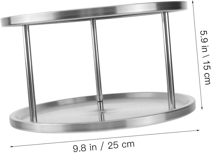 Cabilock Stainless Steel Seafood Plate with Double Layers and Brackets Rust Resistant Snack and Food Serving Platter for Restaurant Use Easy to Clean Refrigerator and Oven Safe Silver