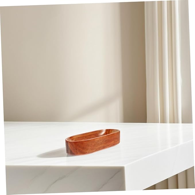 Unomor 2pcs Japanese Wooden Serving Trays Natural Wood Platter for Appetizers Snacks Fruit for Tea Towels Cozy Home Decor Deep Color