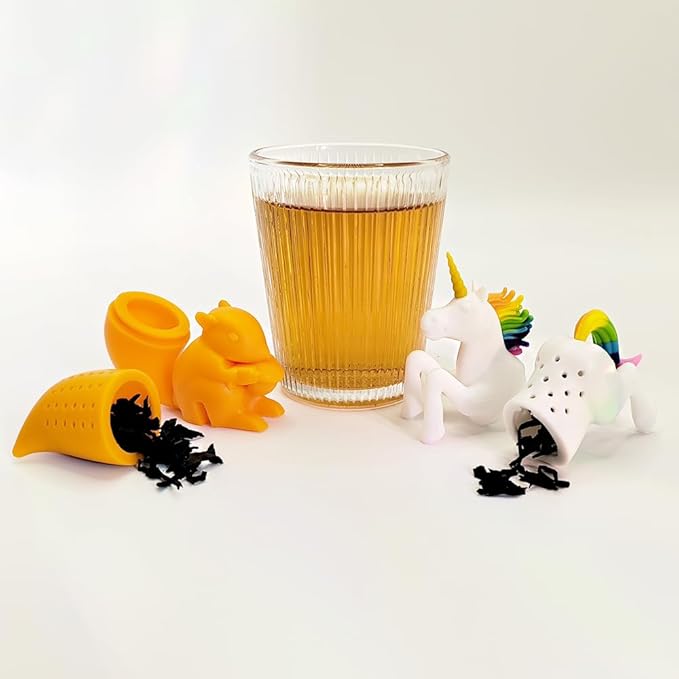 Fun Unicorn and Squirrel Tea Infuser, Reusable tea steeper for loose tea Let you enjoy a pleasant afternoon tea time (Unicorn + Squirrel)
