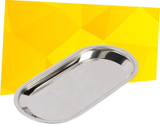 Professional Silver Tray for Serving and Bathroom Stainless Steel Large
