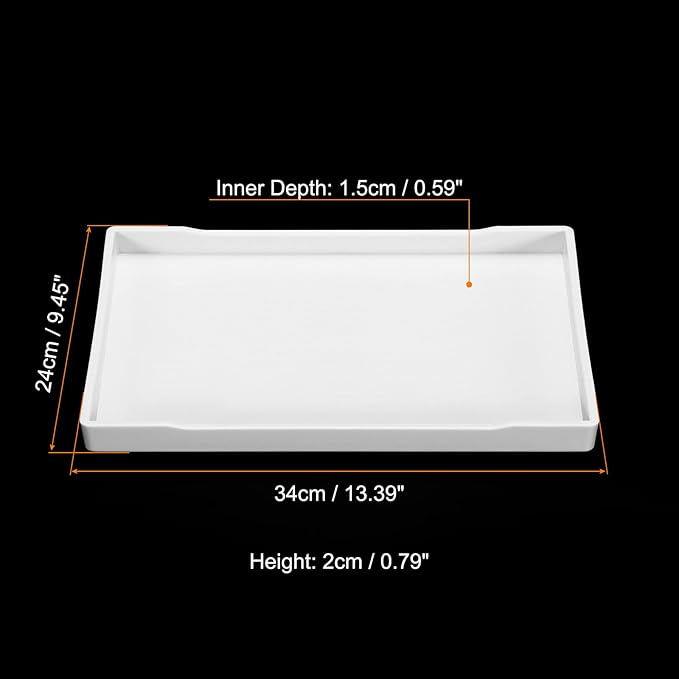 PATIKIL 13x9 Fast Food Tray, Plastic Reusable Recyclable Multi-Purpose Rectangle Serving Tray for Restaurant Home Kitchen, White