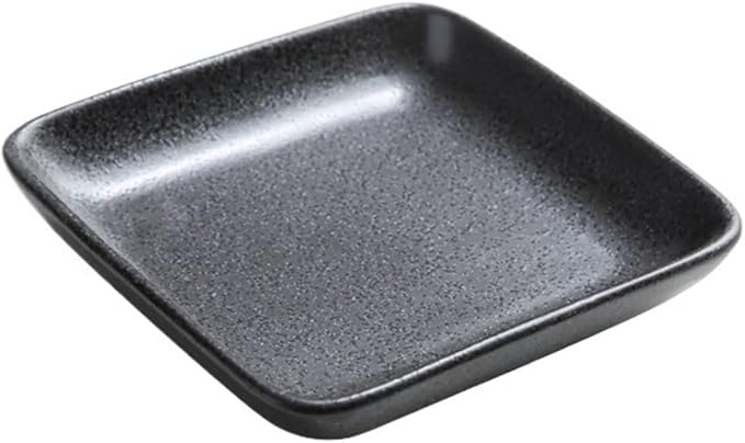 Sauce Dish Ceramic Square Plate Commercial Cuisine Grilled Meat Small Dishes Snack Plate Restaurant Tableware Household Ceramic Plate Snack Plate(F)