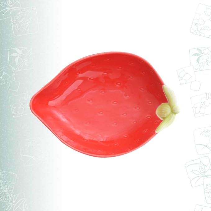 Ceramic Appetizer Plate Fruit Shape Plate Dessert Plate Salad Pasta Bowls Food Serving Tray for Fruit Cheese Dessert Snack-Red