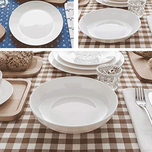 Dinnerware Set 40Pieces Pure White Porcelain Dinner Plates Bone China Tableware Bowls Soup Plates Gravy Boat Oval Plate Service for 6
