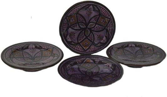 Ceramic Plates Handmade Appetizer Tapas Set Of 4 - Purple