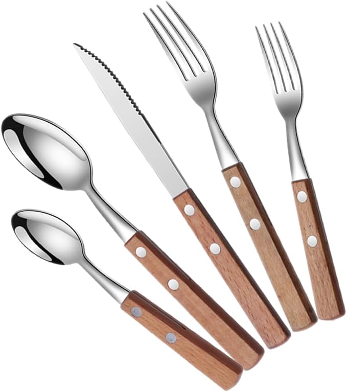 3sets Buffet Serving Utensils Set Stainless Steel Cutlery Caddy Party Utensils Fork Spoon Knife