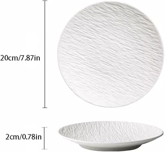 SONGCHAO Party Supplies Stone Grain Ceramic European Dinner Plate Light Luxury Steak Plate Salad Plate Ceramic Plate Flat Plate Shallow Plate Party Plates (Color : B, Size : Small)