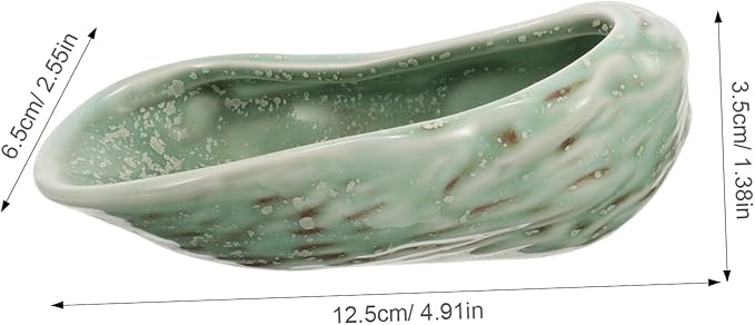 LIFKOME Cute Sushi Plates Ceramic Food Trays Oyster Shell Decor for Modern Cuisine
