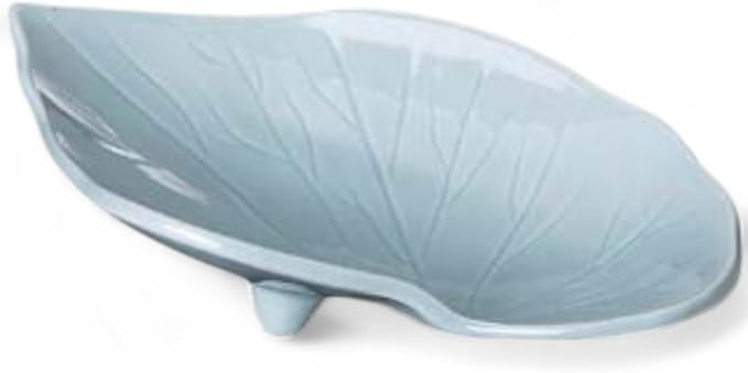 Takumikaze Arita Pottery, 6.3 inches (16 cm), Serving Plate, Celadon Leaf Shaped Appetizer Plate, Made in Japan