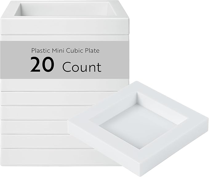 Restaurantware 2.5 x 2.5 Inch Dessert Plates 20 Disposable Appetizer Plates - For Cold Foods White Plastic Mini Serving Plates Serve Appetizers Or Desserts For Buffet Or Catered Events