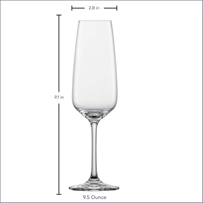 SCHOTT ZWIESEL Tulip Champagne Glass (Set of 4), Champagne Glasses with Effervescent Point, Dishwasher-Safe Tritan Crystal Glasses, Made in Germany (10 Ounce)