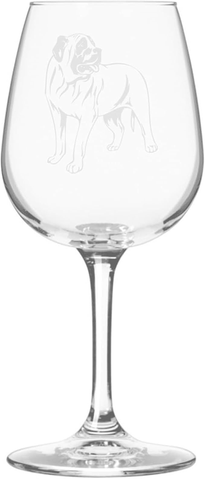 Etched Laser Art American Mastiff Personalized Dog Themed Etched 12.75oz Wine Glass Custom Dog Breed Wine Glasses, Ideal for Pet Lovers, Unique Birthday Gift for Men & Women, Personalized Gift