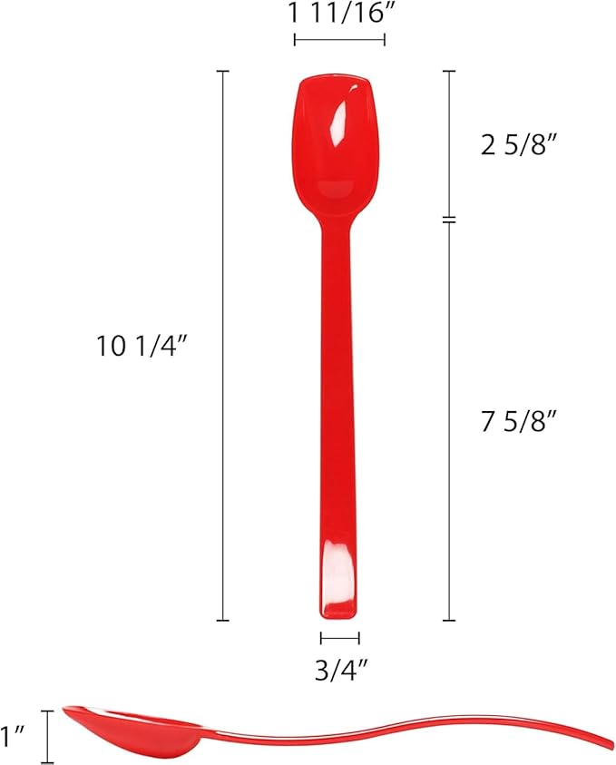 TrueCraftware- 3/4 oz Solid Buffet Serving Spoon 10" Polycarbonate Red Color Set of 12 -Buffet Serving Utensils Scooping Serving Flatware Set for Catering Party Kitchen Banquet Restaurant
