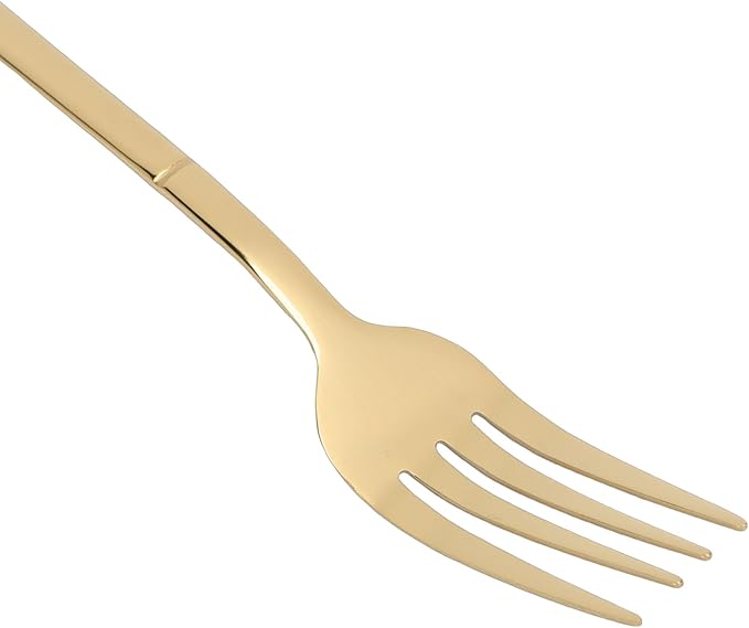 Zerodis Flatware Set, Serving Sets Design Cutlery Including Steak Knife Fork And Spoon Mirror Polished Flatware For Home, Kitchen, Restaurant, Dishwasher Safe, 24 (Gold)