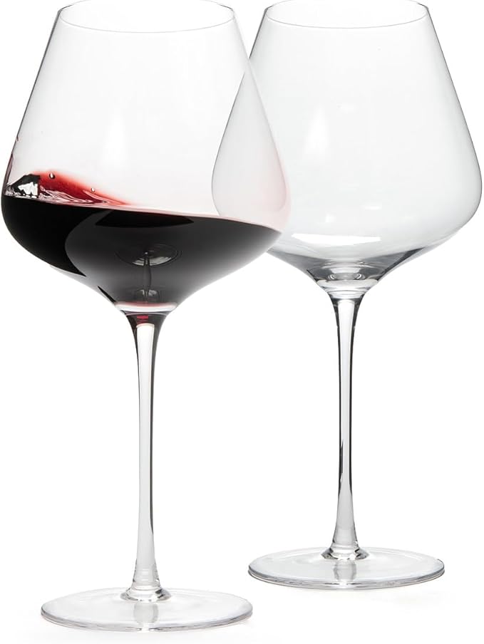 Balthazar Giant Wine Glass - Premium Crystal Wine Glasses Set of 2 - Fits Entire 750 ml Bottle