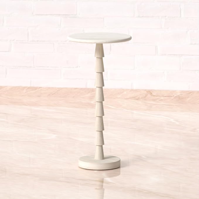 Relso Sakala Solid Mango Wood Drink Table - 24 Inches High, Stylish Side Table, Modern End Table for Living Room, Bedroom Night Stand, Small Folding Coffee Table, Indoor Plant Stand