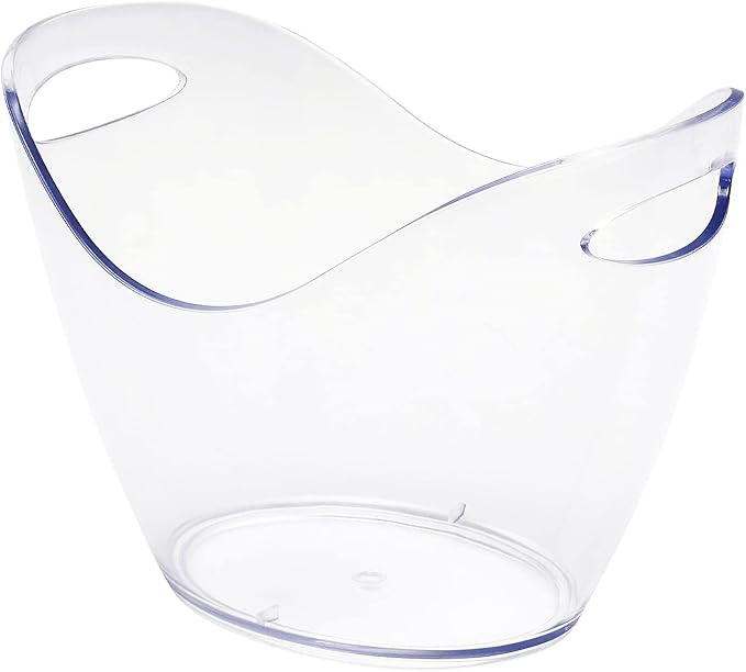 Ice Bucket Parties Wine Bucket Plastic Clear Acrylic For 8 Liter Plastic Tub Perfect for 5 Champagne, Wine or Beer Bottles(1 Pieces,8 Liter)