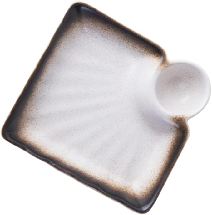 Luxshiny Ceramic Sauce Dish with Vinegar Dish Square Dipping Bowl for Appetizers Home Use Easy to Clean 4-Piece Set Versatile Seasoning Saucer