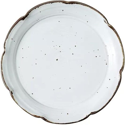 SONGCHAO Party Supplies 10 Inch Western Steak Plate Ceramic Flat Plate Vintage Dessert Plate Light Dinner Plate Household Dinner Plate Fruit Tray Party Plates (Color : C)