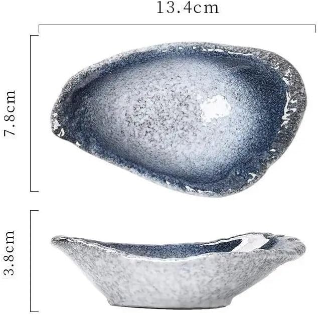 Dessert Plates Japanese Seasoning Dish Household Ceramic Seasoning Dish Soy Sauce Dish Vinegar Dish Dipping Dish Appetizer Plates Snack Tray(B)