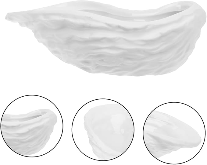 ABOOFAN 1Pc Ceramic Sauce Dish Unique Decorative Condiment Tray for Home Restaurant Oyster Shaped Plate for Dipping Sauces Seasonings and Appetizers