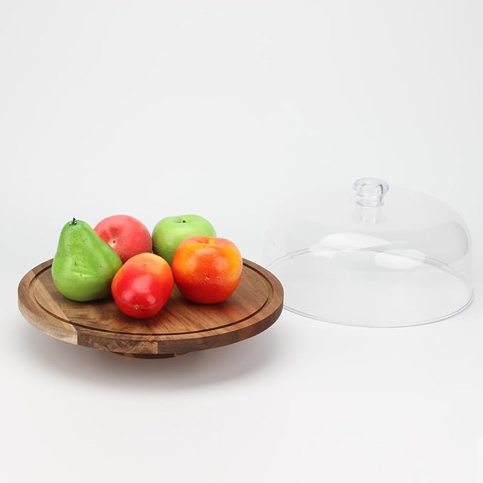 11 Inch Clear Cake Dome Cover, Acrylic Round Cake Stand Cover, Pastry Display Cloche for Food Plastic, Cake Cover Lid for Cake Stand Cake Plate Display Serving Platter, without Base