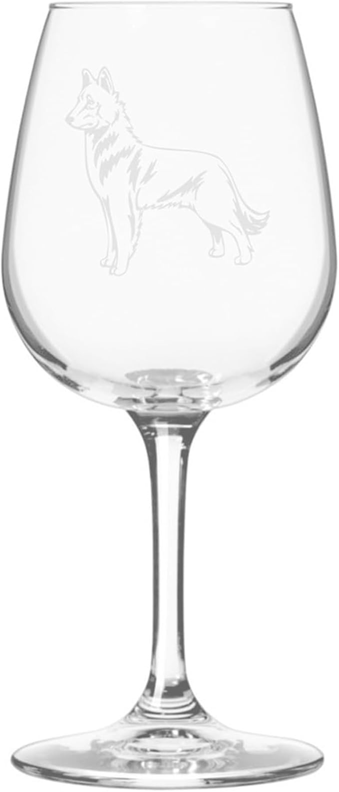 Etched Laser Art Belgian Shepherd Personalized Dog Themed Etched 12.75oz Wine Glass Custom Dog Breed Wine Glasses, Ideal for Pet Lovers, Unique Birthday Gift for Men & Women, Personalized Gift