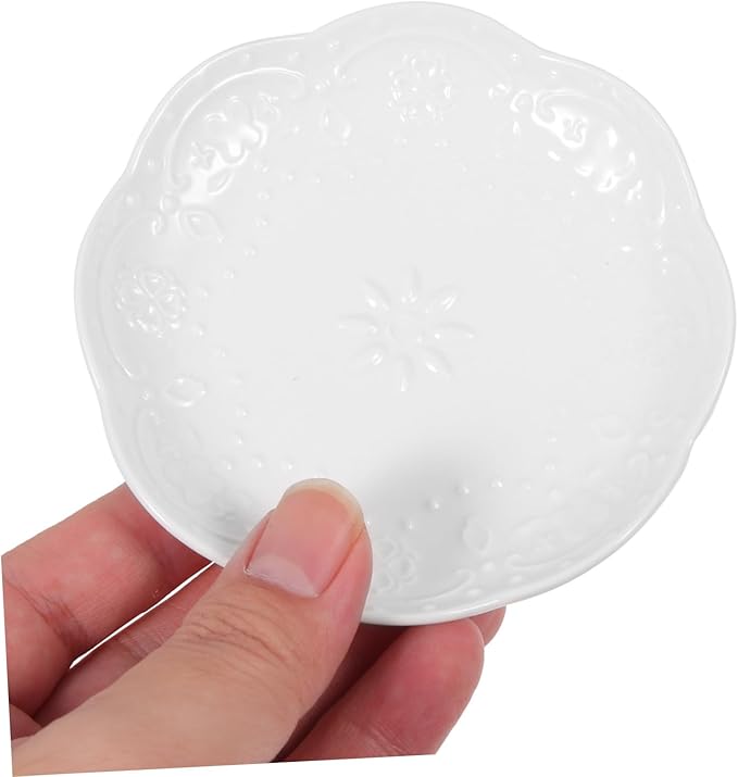 4pcs Soy Sauce Dipping Plate Ceramic Sauce Bowl Seasoning Plate Appetizer Dish Bowl Kitchen Essential