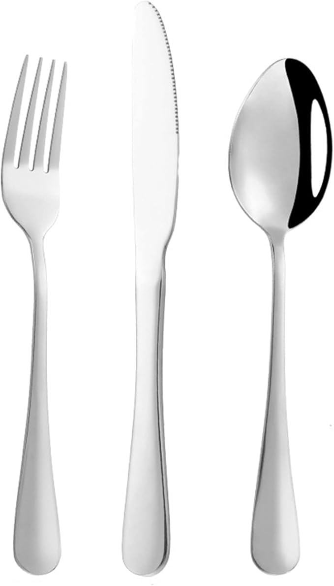 Stainless Steel Customized Flatware Set,Engraving Name Knife Forks Spoon,Personalized names will be engraved on your tableware, Customized Birthday Christmas Gift Silver
