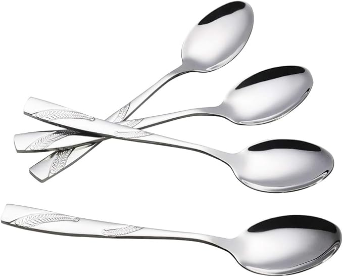 Bringer Dessert Spoons Set of 12, Stainless Steel, 6.6-Inch