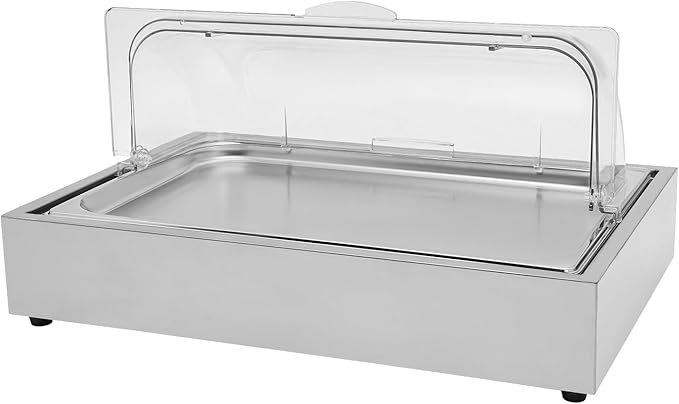 Chilled Serving Tray with Clear Cover Ice Food Serving Display Tray Buffet Cold Serving Cooler Platter Chilled Party Platter Cold Food Buffet Server for Party Outdoor Buffet Street Vendors